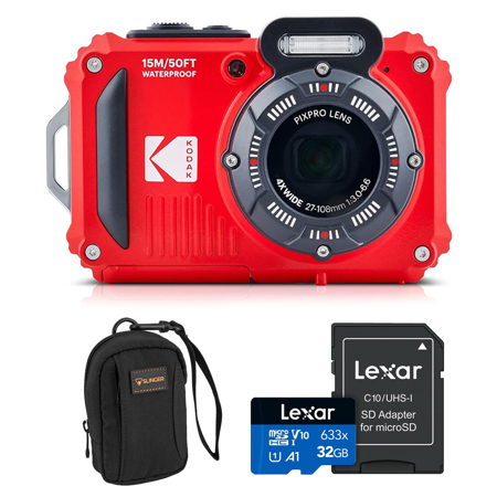 Kodak PIXPRO WPZ2 16MP FHD Waterproof Rugged Digital Camera, Red