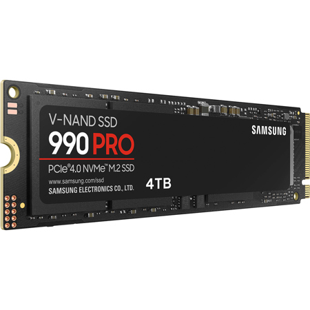 Samsung 4TB 990 PRO PCIe Gen4 NVMe M.2 Internal SSD MZ-V9P4T0B/AM