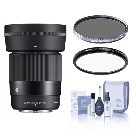 Sigma 30mm f/1.4 DC DN Contemporary Lens for Fujifilm X, w/52mm UV