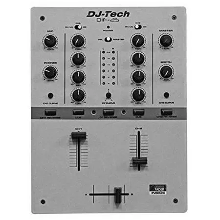 DJ Tech DIF-2S 2 Channel Full Inno Fader Scratch Mixer, Gray DIF2SGREY