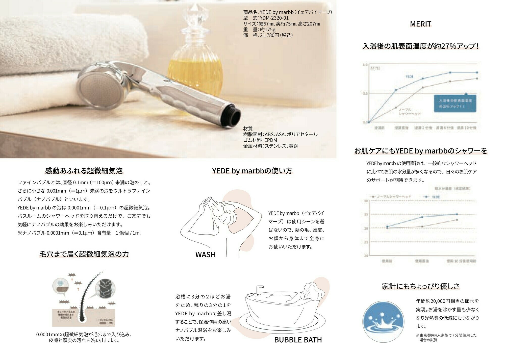 マイクロバブル(marbb)家庭用シャワーヘッド発売｜東海市太田川駅の