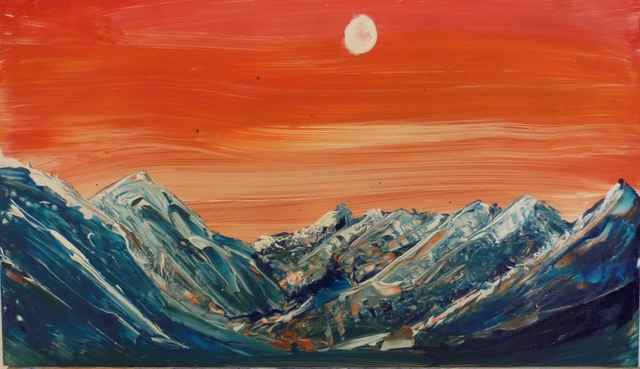 Red Mountains Acrylic Painting By Edward Bolwell | absolutearts.com