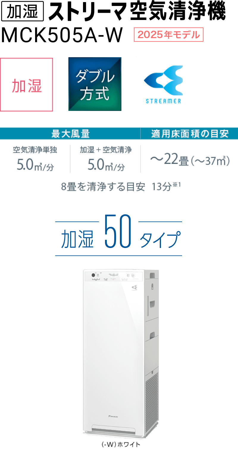 MCK505A 製品情報 | 空気清浄機 | ダイキン工業株式会社