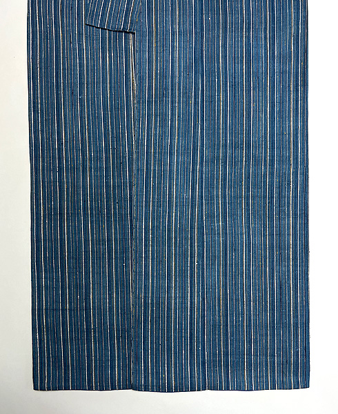 浦野理一作 青地経縞縦節紬袷 308,000円(税込)着物23-11-24ご売約済