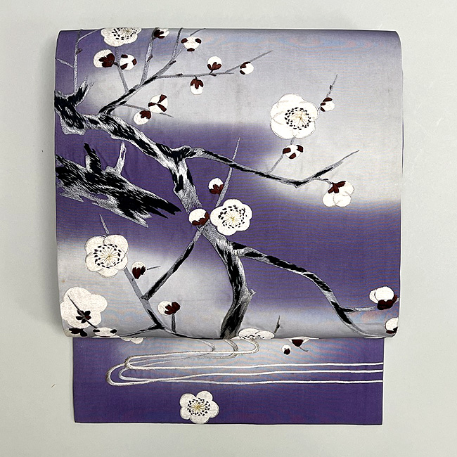 紫暈しに梅文様の名古屋帯 110,000円(税込)帯22-12-27ご売約済