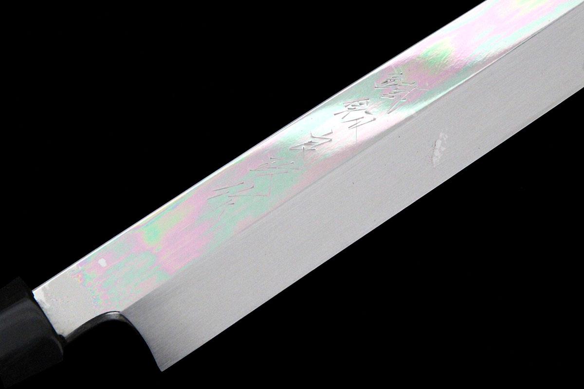 柳刃包丁 本焼 一尺 平鏡面 黒檀柄 黒檀鞘・箱付 KN02-A10294-2L2B