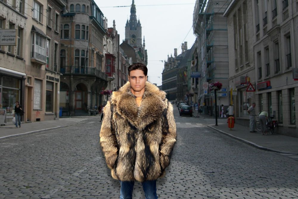 Raccoon Fur Jacket for Men