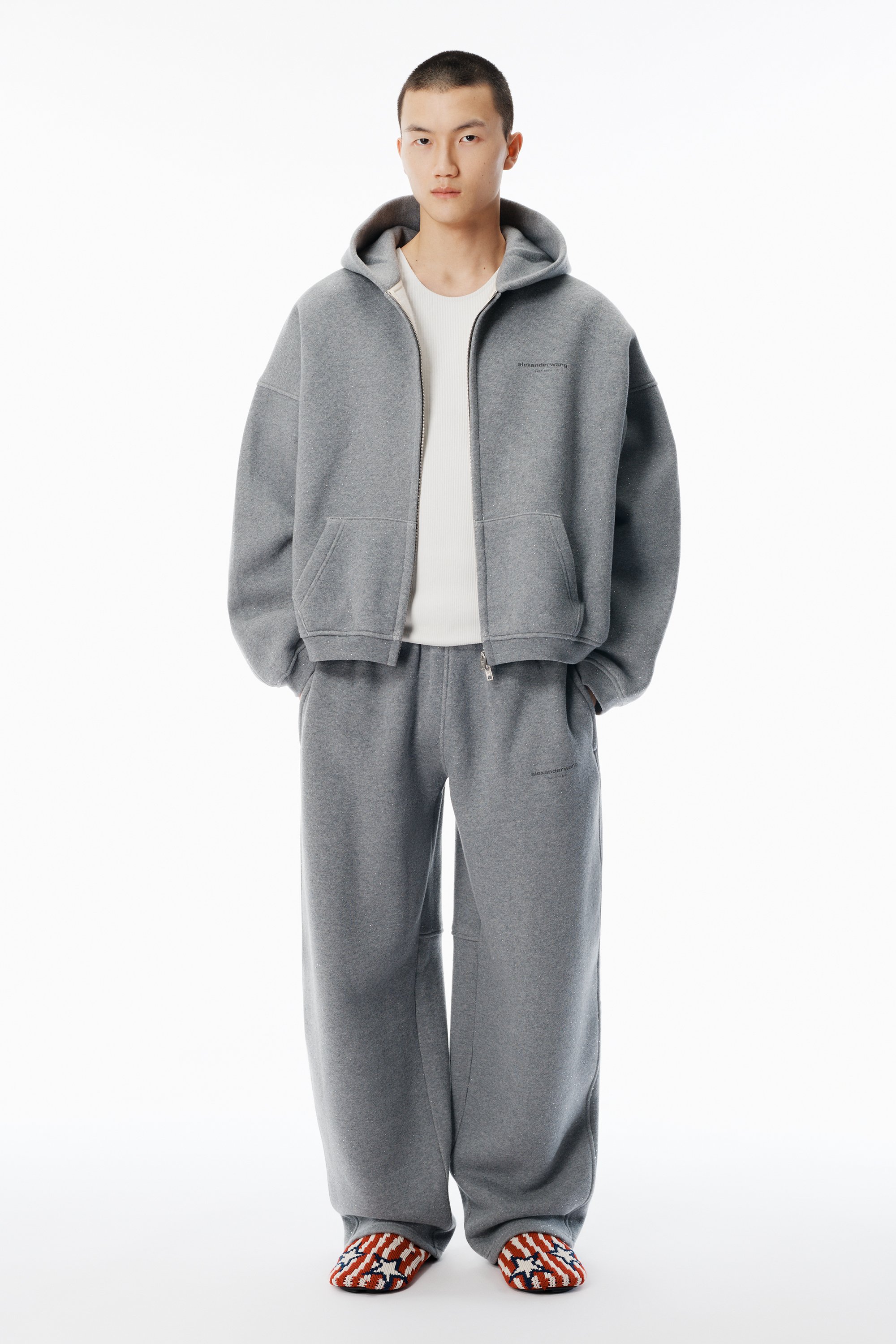 Grey Hotfix Terry Sweatpants in SIDEWALK | alexanderwang®