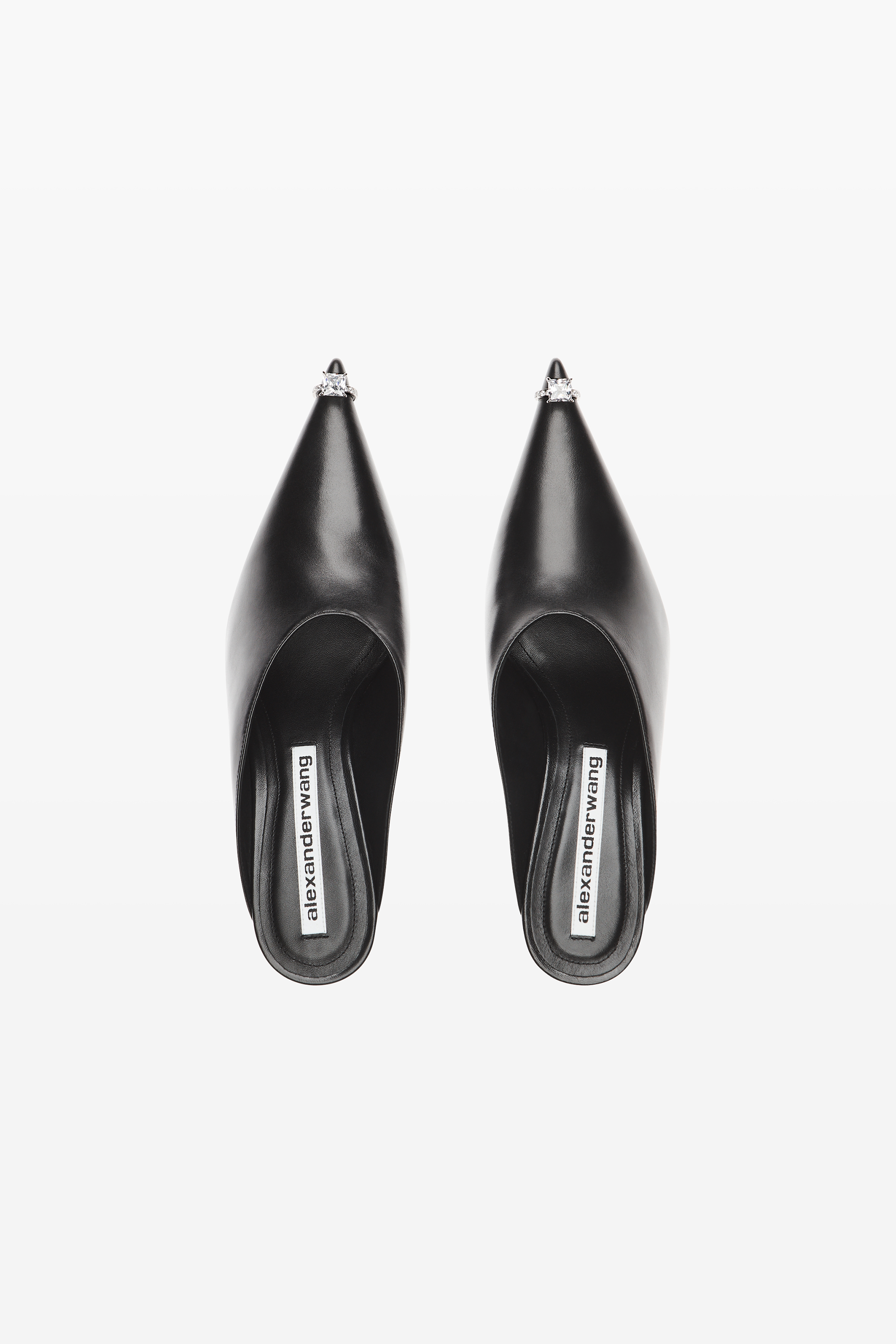 Akilita Ring Mule in leather 65mm in BLACK | alexanderwang®