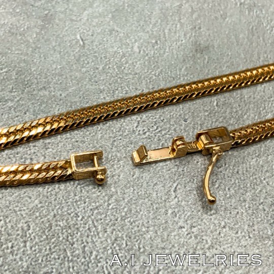 K18 12面カット トリプル 6g 24cm 喜平 アンクレット 品番 k12t-624