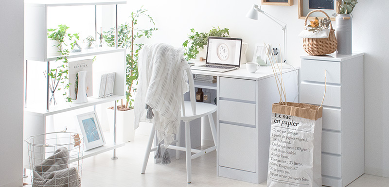 おしゃれな収納付きデスクが低価格で販売中。家具・インテリア通販