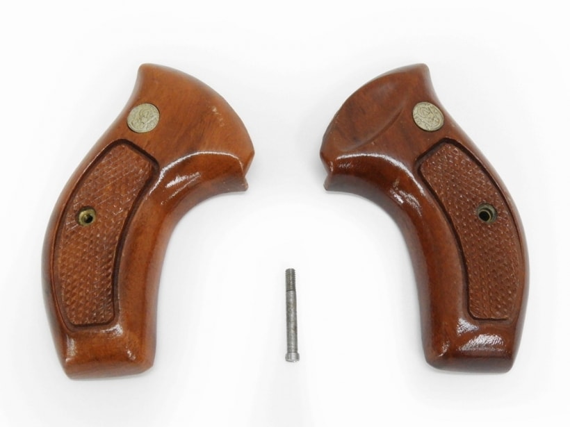 メーカー不明] S&W M36/Jフレーム用 木製グリップ ラウンド/オーバー