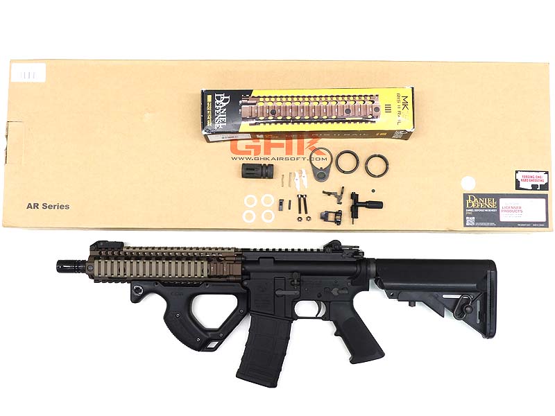 GHK] Mk18 Mod1 CO2 Daniel Defense ライセンス 鍛造レシーバー GBBR