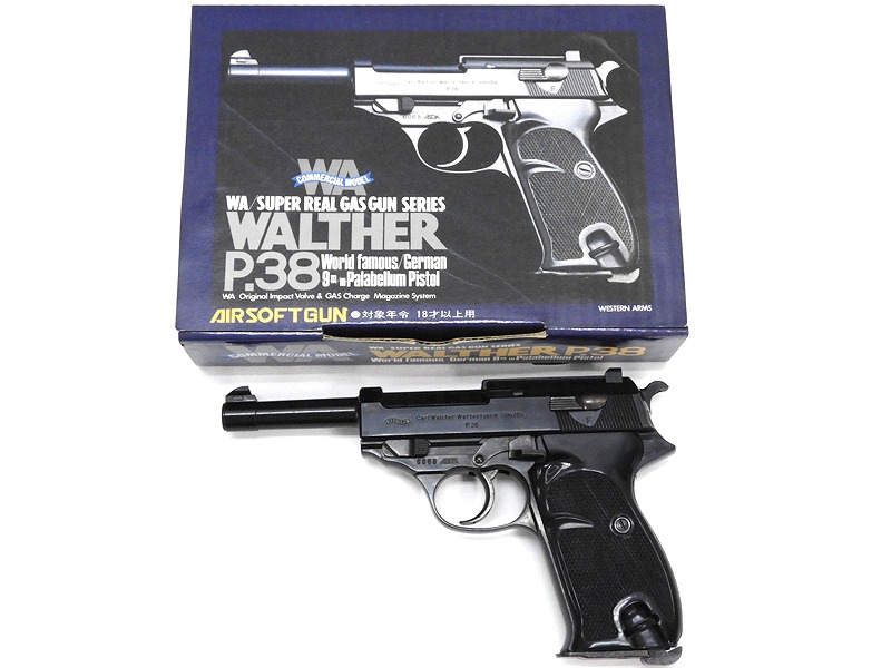 WA] ワルサーP38 コマーシャルモデル 固定ガスガン ブラック (中古)の