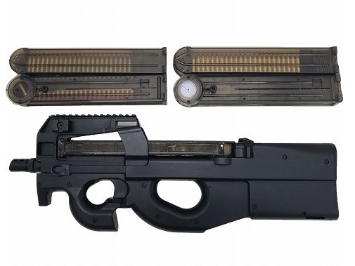 DOUBLE BELL] P90 ブラック マガジン5本付 電動ガン (中古)の販売