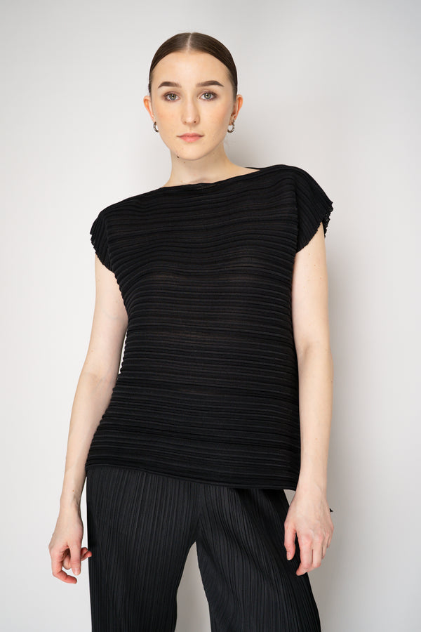 Pleats Please Issey Miyake Sheer Bounce Knit Sleeveless Top in