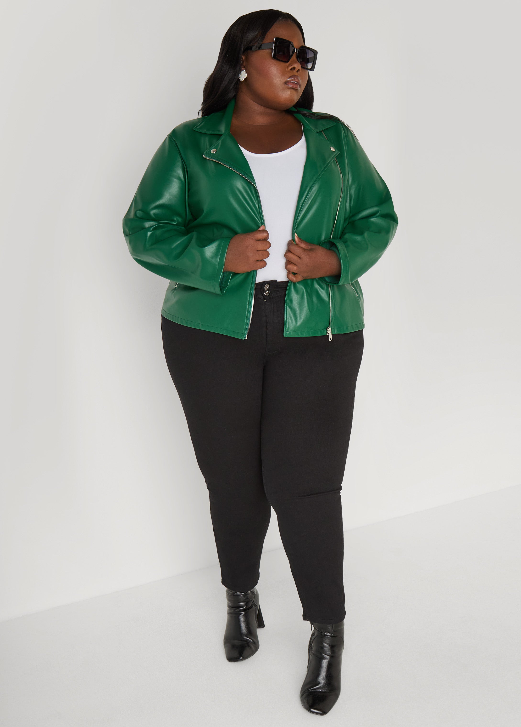 Asymmetric Zipper Moto Jacket – Ashley Stewart