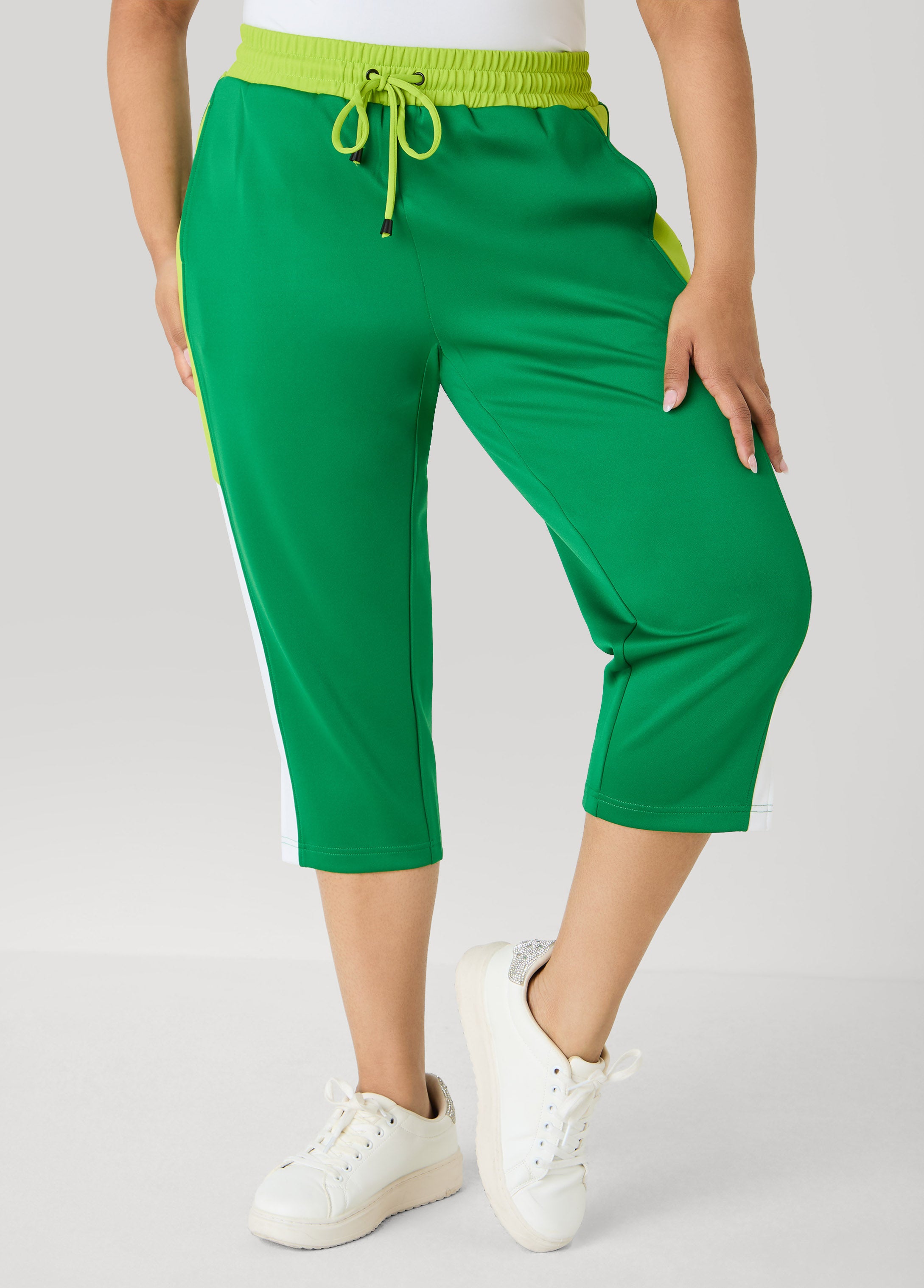 Side Split Colorblock Capris – Ashley Stewart