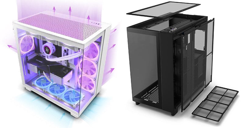 NZXT H9 Flow White 2層構造ミドルタワーPCケース ホワイト｜CM-H91FW