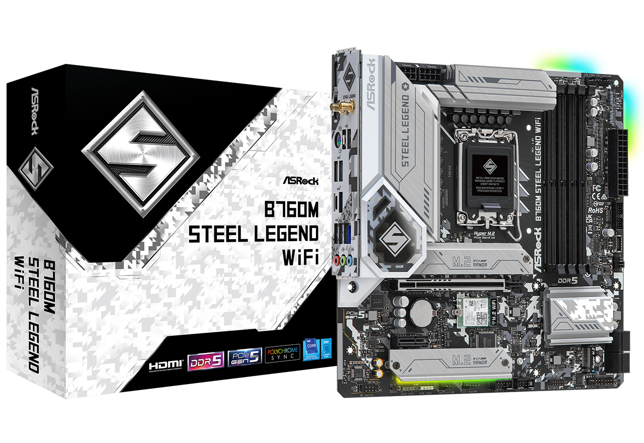 B760M Steel Legend WiFi | ASRock マザーボード Intel B760チップ