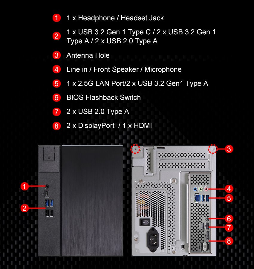 m*o様 deskmeet X600一式 DDR5 32GB付き ASRock DeskMeet X600 Mini-PC: AM5 socket, supports PCIe extension