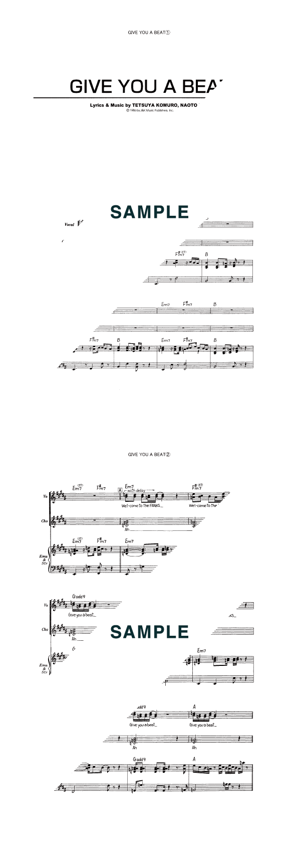 バンドスコア】GIVE YOU A BEAT / TM NETWORK 提供:KMP | 楽譜＠ELISE