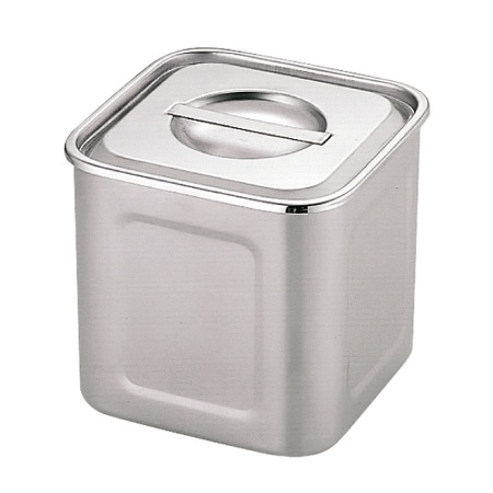 9020150｜YUKIWA(三宝産業)18-8 角・深型キッチンポット 15cm・手無