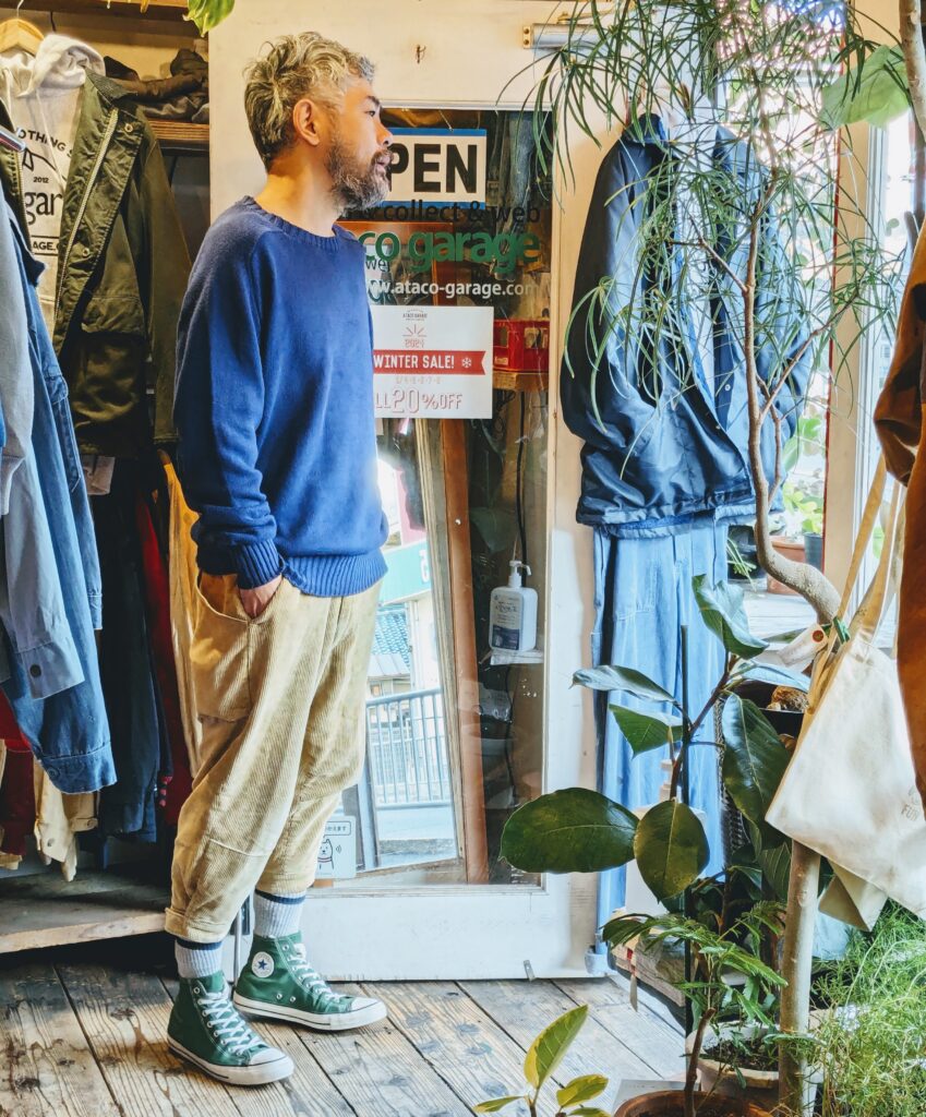 1970s-80s USA BROOKS BROTHERS Cotton Knit Sweater Blue Mens-L