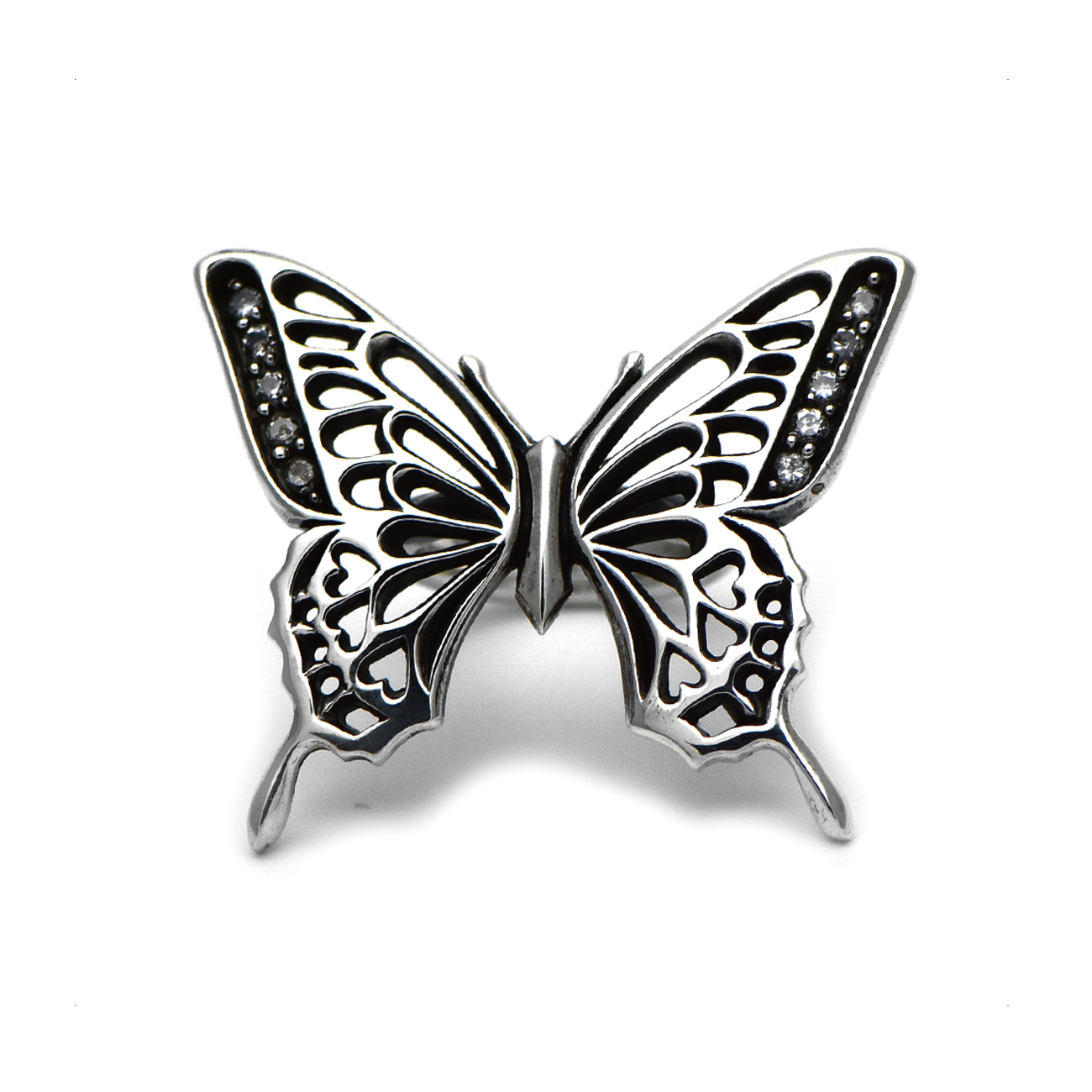 アゲハ 蝶 透かし彫り デザイン シルバー925 リング 指輪【Ageha