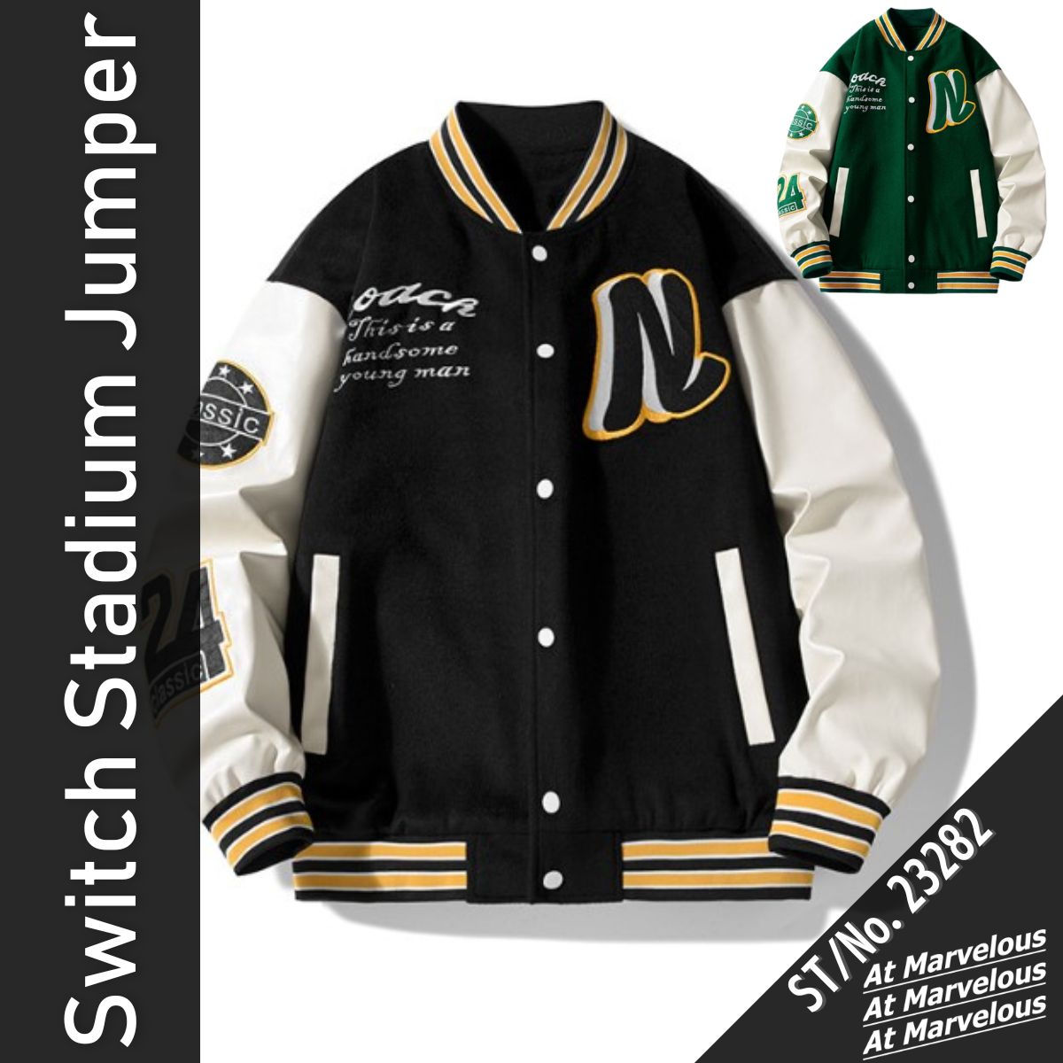 Outer/合皮切り替えカジュアルスタジャン ST/No.23282 – At Marvelous