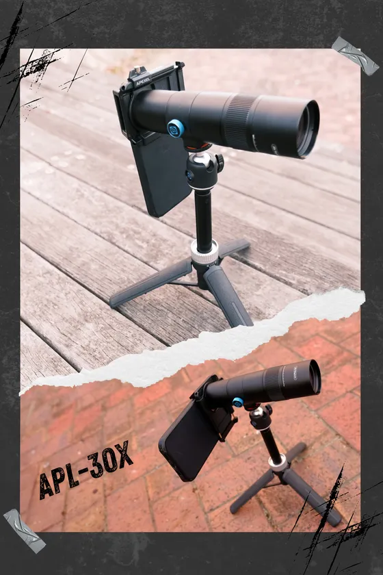 遠くからでも子どもの表情がクッキリ見える30倍望遠レンズ 「APL-30x