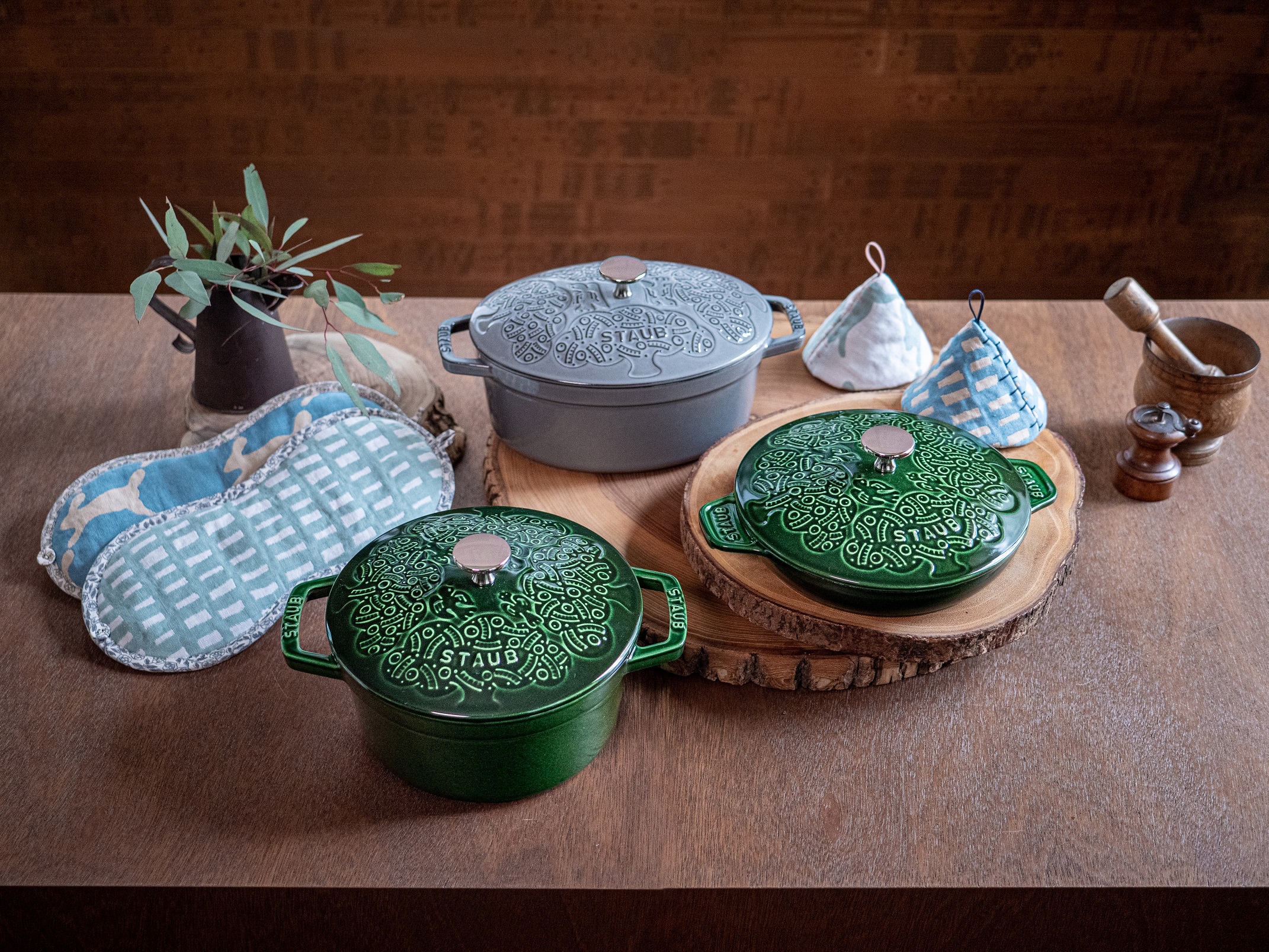 仏鋳物ホーロー鍋ストウブ ミナ ペルホネン(minä perhonen)との