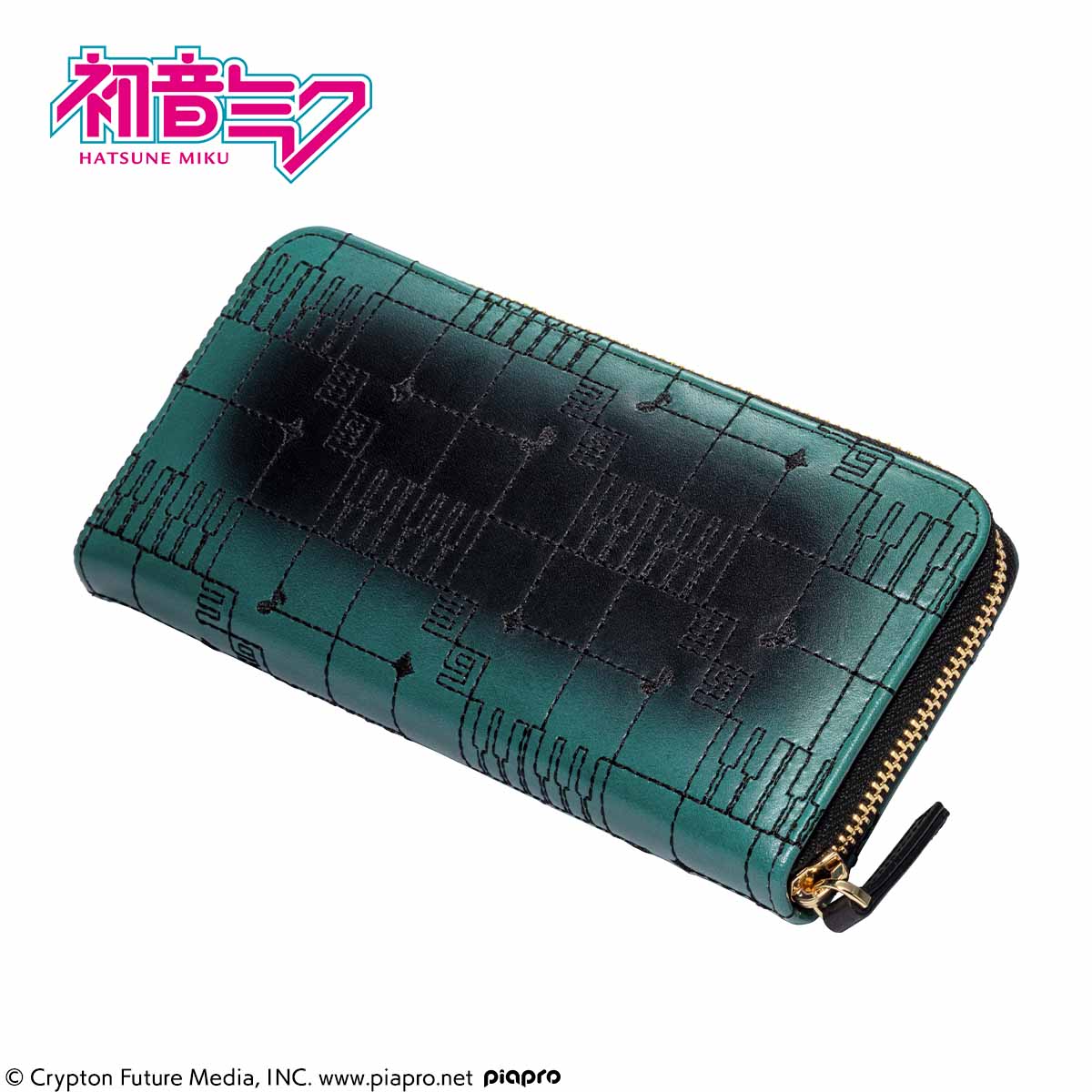 初音ミク』をイメージした スタイリッシュな本革財布と名刺入れが