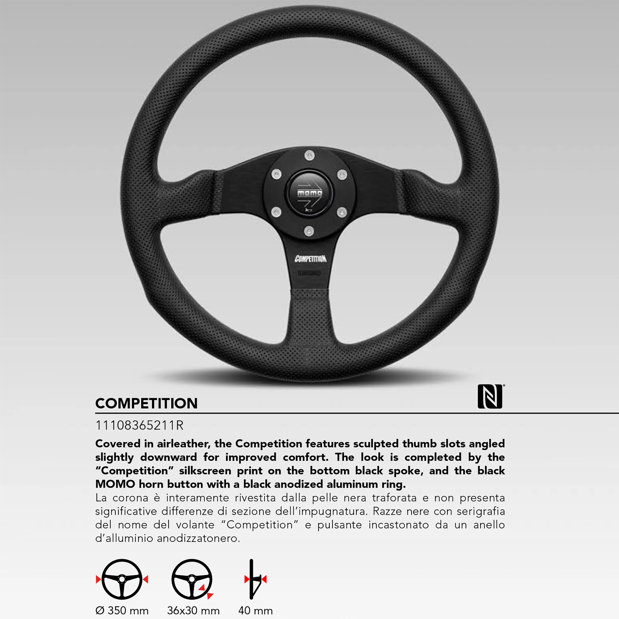 MOMO Competition Steering Wheel | COM35BK0B – Automotived