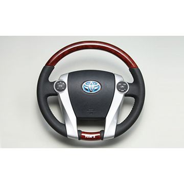 アクアP10系用ウッドステアリング・レザーステアリング TOM'S(トムス