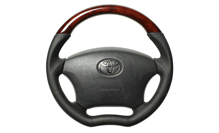 ハイエース1〜3型用Cライン・ウッドコンビステアリング REAL(レアル
