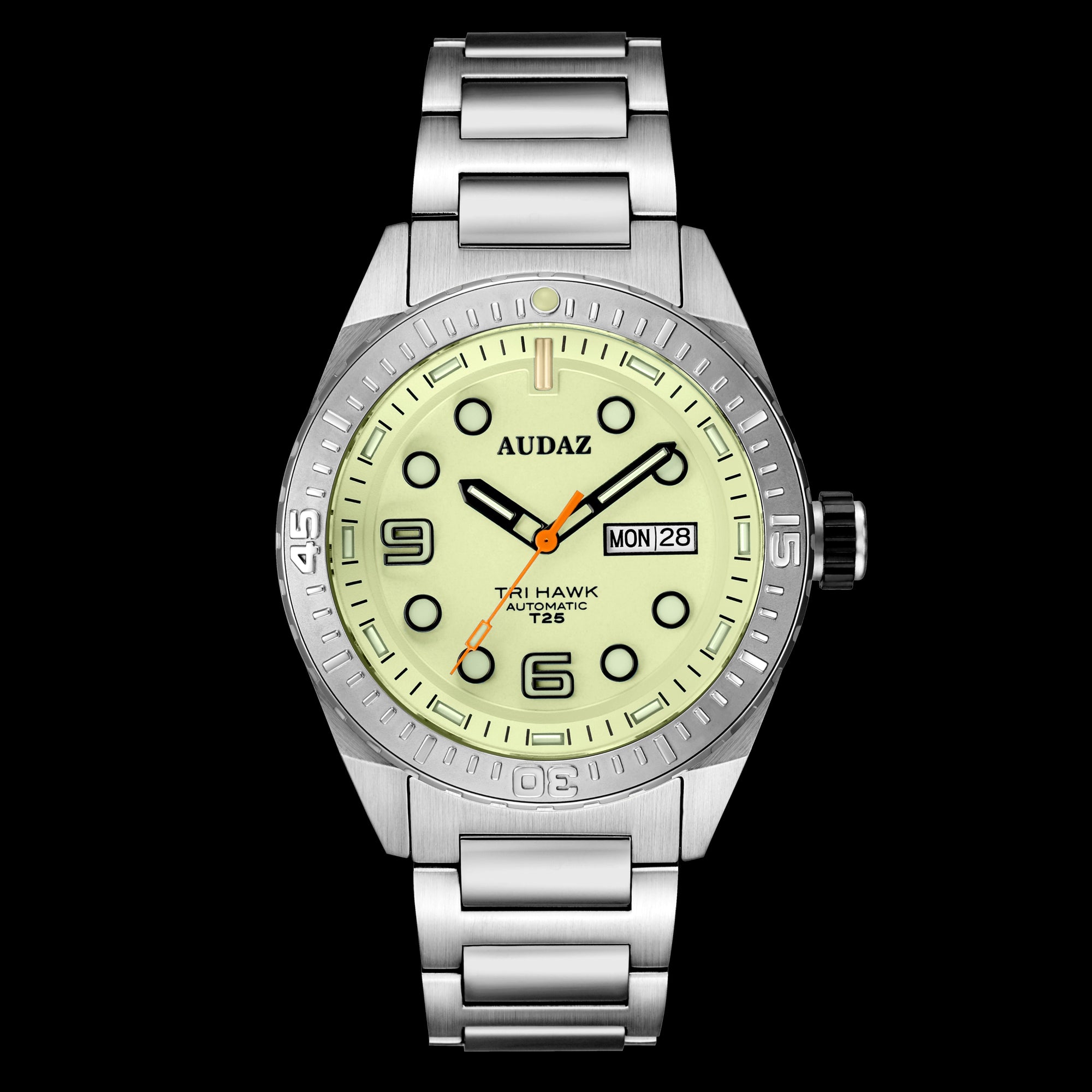 Tri-Hawk Dive Watches I Lume Dials with Tritium Tubes I Automatic