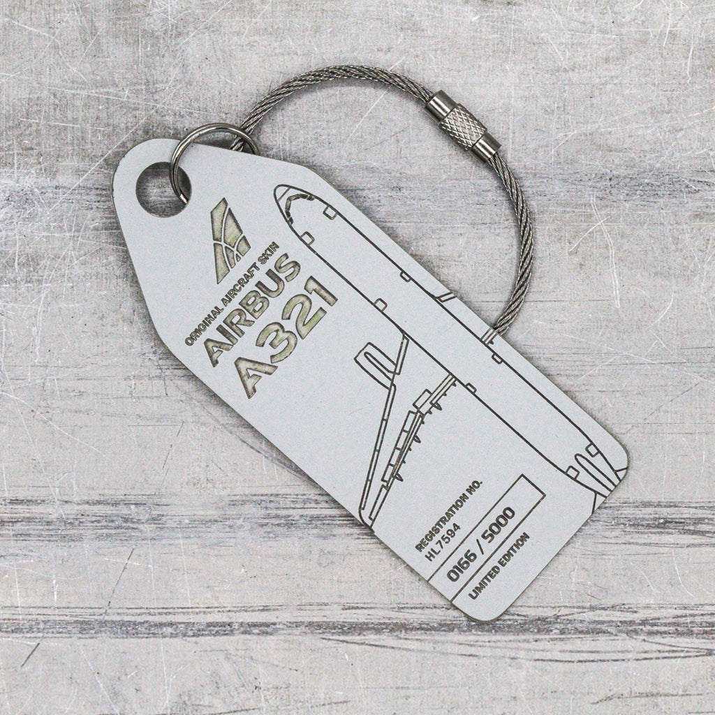 Aviationtag Asiana A321 Off White Aircraft Skin Tag HL7594