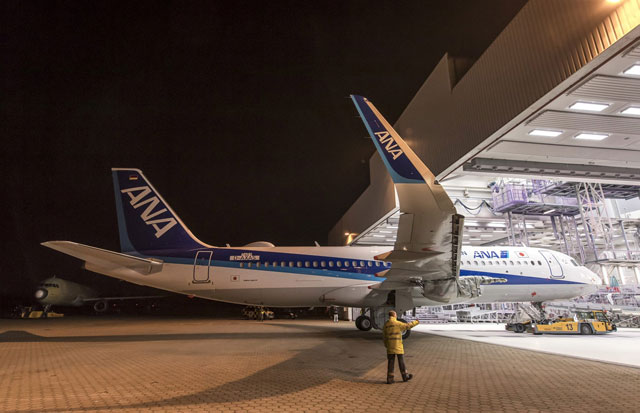 ANAのA320neo、初号機が塗装完了