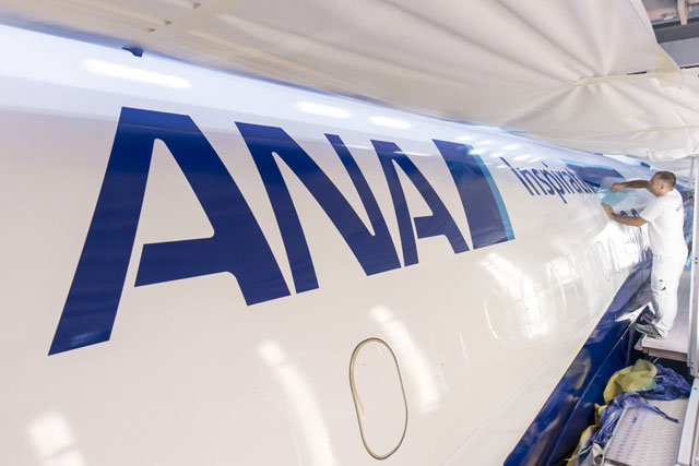 ANAのA320neo、初号機が塗装完了