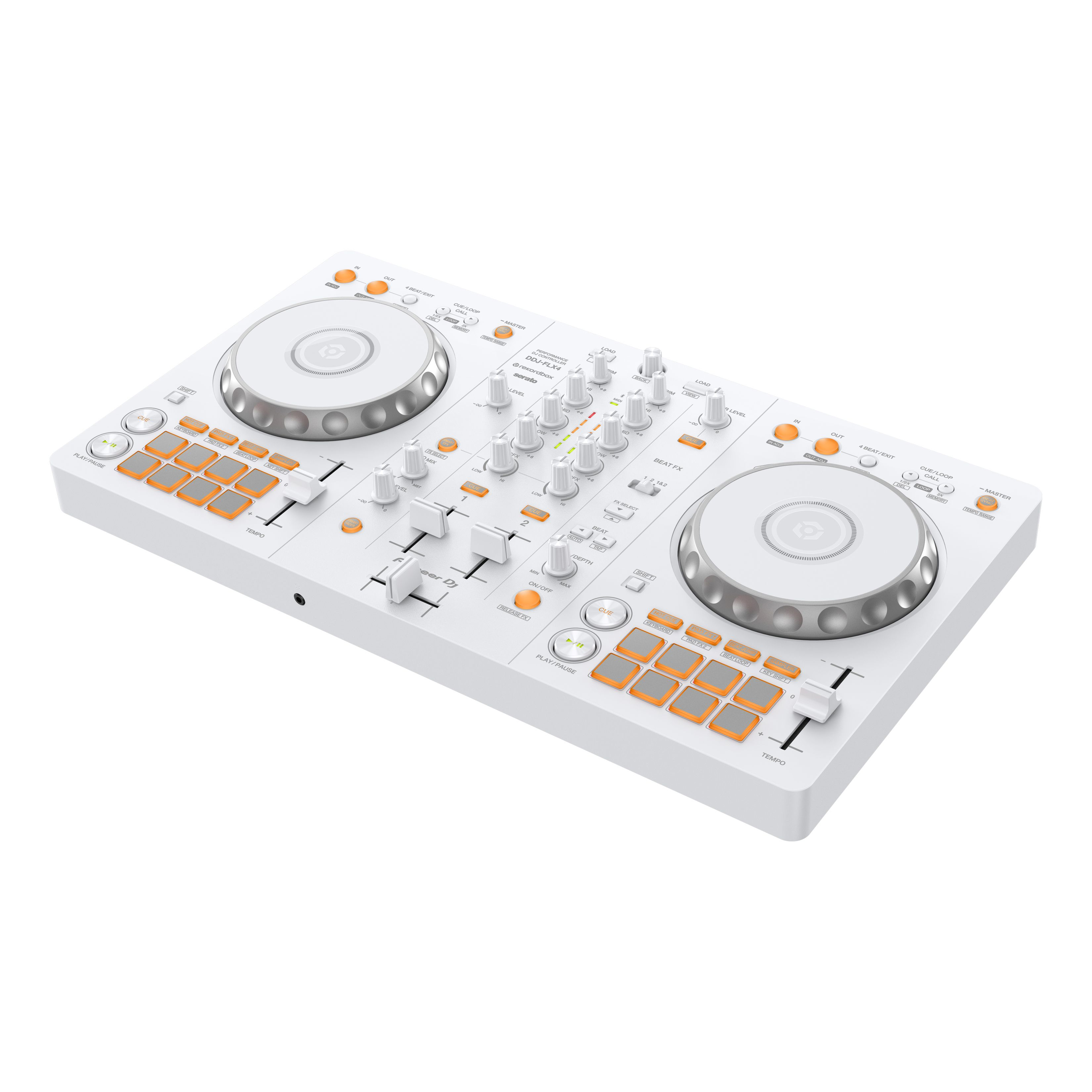 Pioneer DDJ-FLX4-W Package Deal | DJ Controller & Headphones