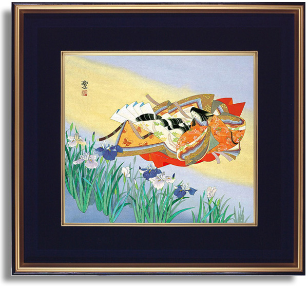 東聖観「玉鬘(たまかづら)」 源氏物語の色紙アートプリントの額装