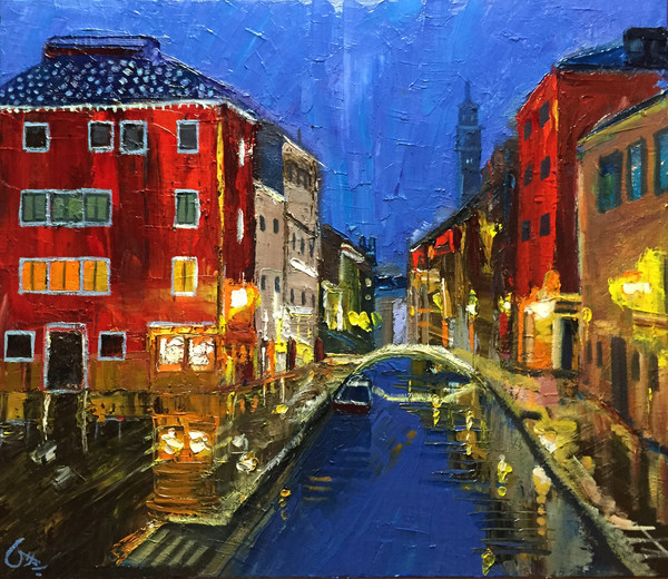ヴェネチア 04～夜のヴェニス」 by ムサシ｜Artmeter｜暮らしを彩る