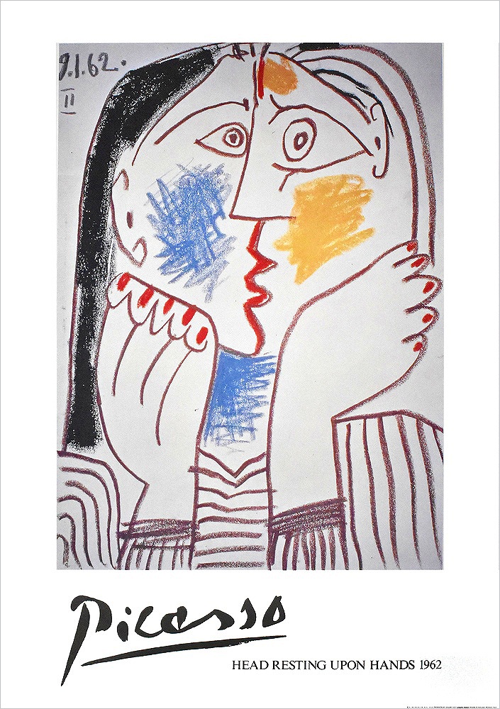 パブロ・ピカソ ポスター Head Resting on Hands, 1962 PO-2|アート