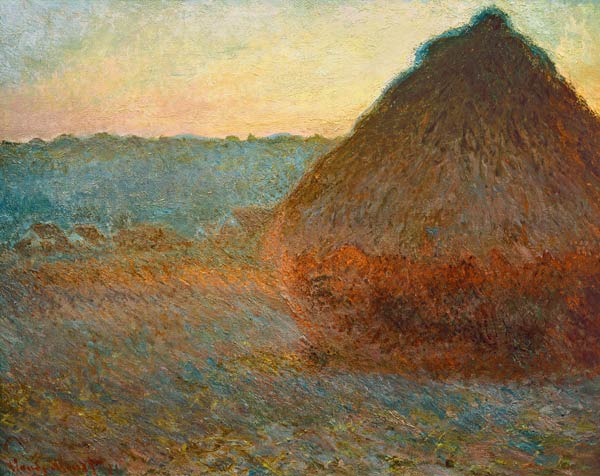 Haystack, Sunset - Claude Monet as art print or hand painted oil.