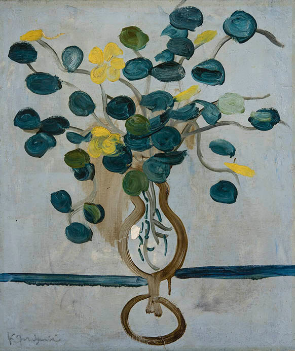 巨匠 三岸好太郎 油彩 抽象画 原画 約F8 旧作 真作保証 画廊取扱作 箱