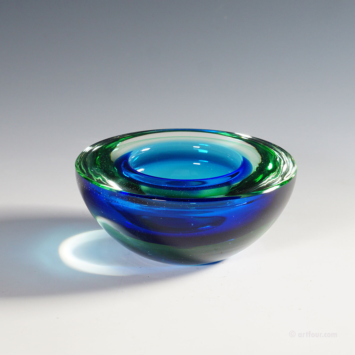Archimede Seguso Murano Sommerso Geode Bowl 1950s for sale