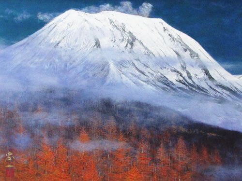 今野忠一】 富士山 日本画 肉筆 12号大 山形県 額縁 額装 インテリア