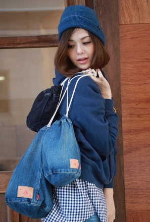 大きさ様々、大人気のデニム巾着(丸底タイプ)！ デニム雑貨の通販