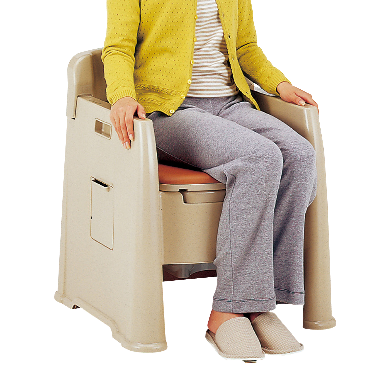 背付ポータブルトイレ 楽立AD | 【安寿】の介護用品 | アロン化成